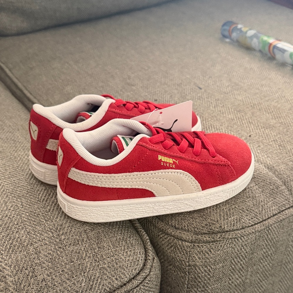 Puma Kids Red and White Sneakers